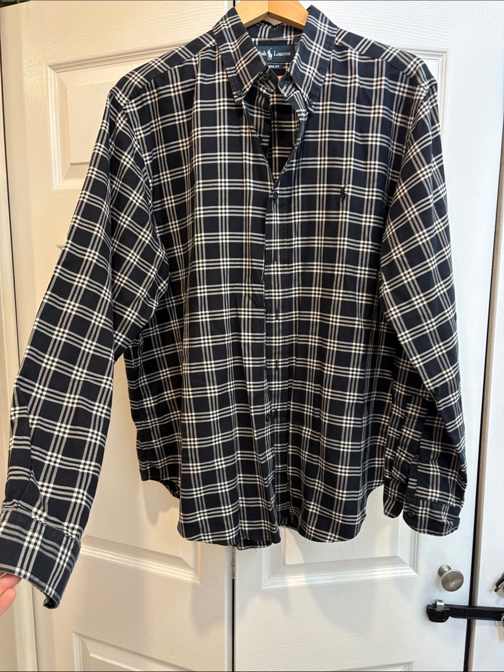 Polo by Ralph Lauren Navy and White Plaid Button-Down Shirt